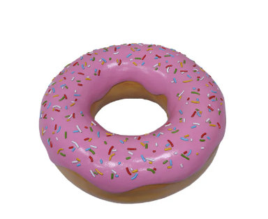Henghold  Large Donut Pink with Rainbow Sprinkles Statue