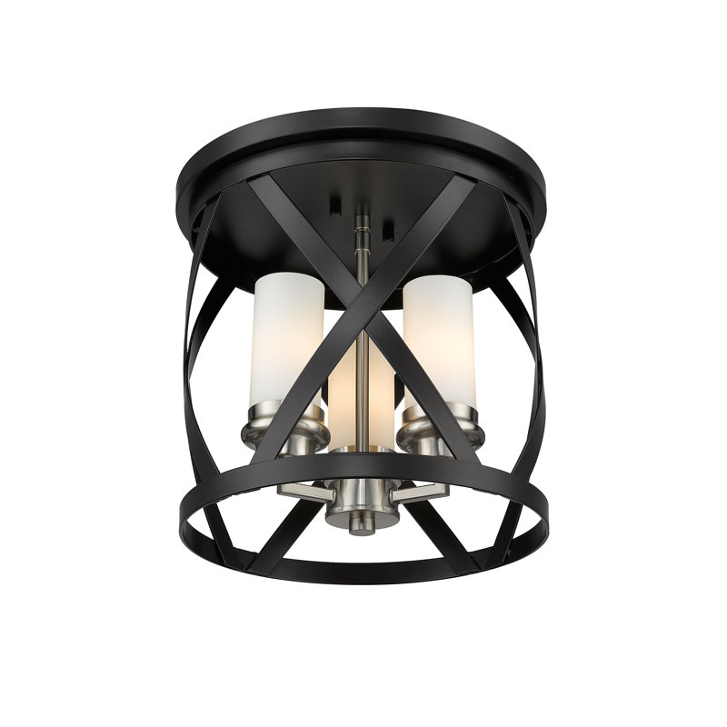 Beckville Glass Flush Mount, Brushed Nickel