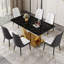 Ensembles de table de salle à manger modernes avec accents dorés, verre et métal pour la maison