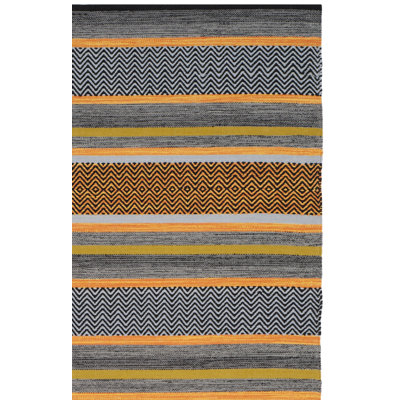 Fitzsimmons Hand Woven Cotton Striped Rug