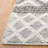 Vermont Hand Woven Wool/Cotton Geometric Rug in Ivory/Dark Gray-837306348