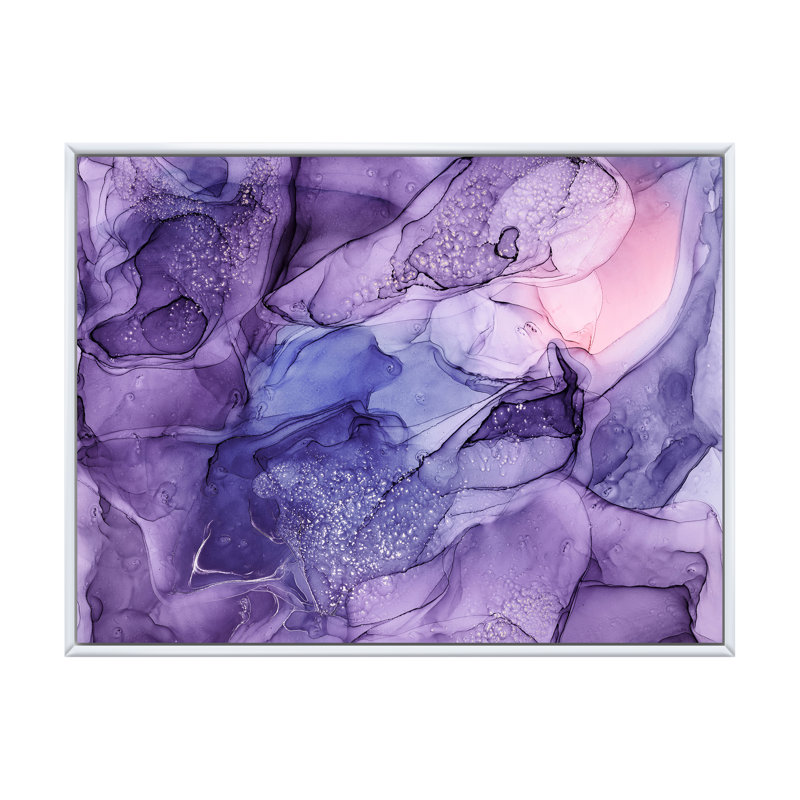«Mauve et rose», reproduction d'art sur toile translucide, H 16 po x l 32 po, Toile à cadre flottant blanc
