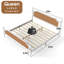Structure de lit plateforme en rotin avec tête et pied de lit naturel-1597483974-1597483960