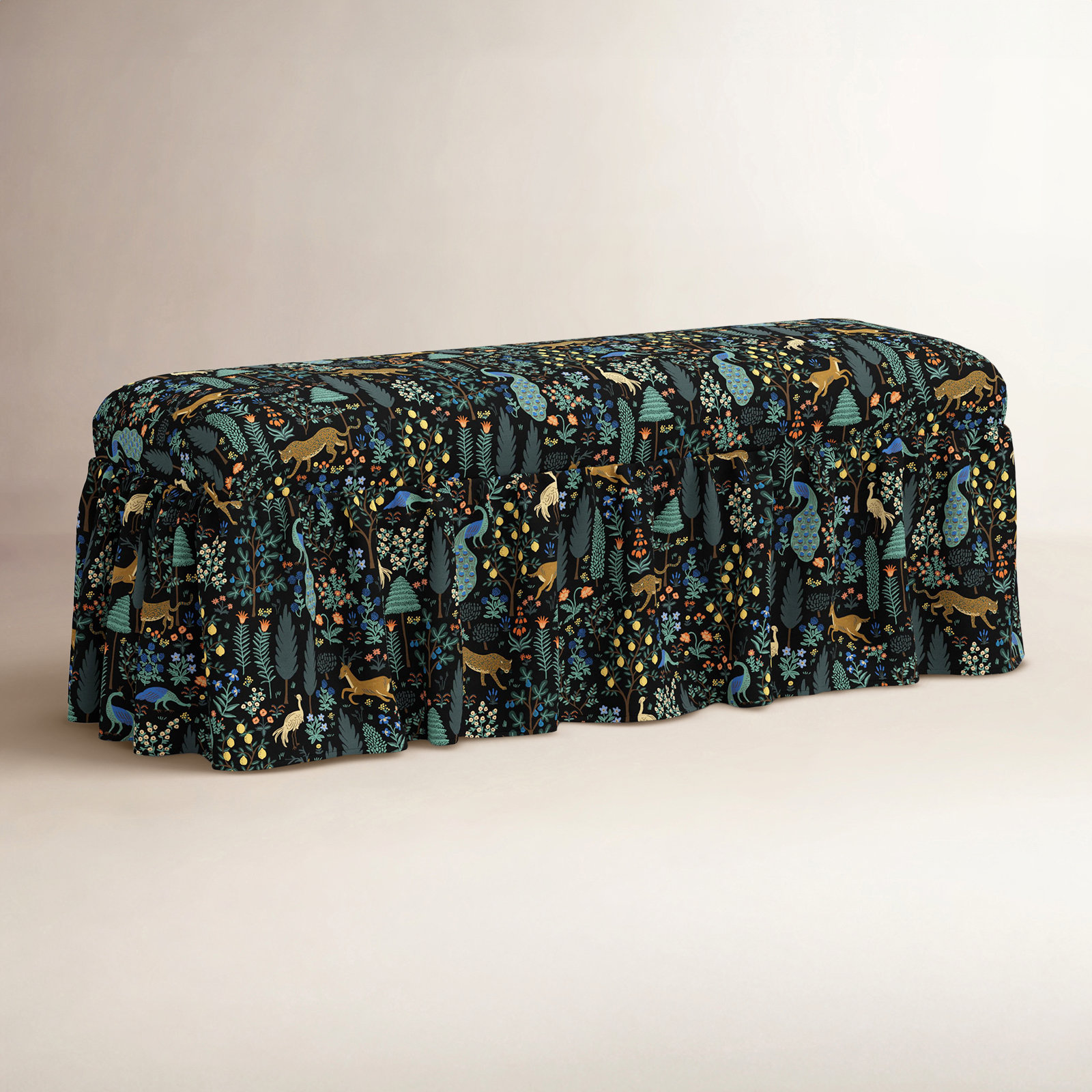 Surrey Dining Bench, Black Flower