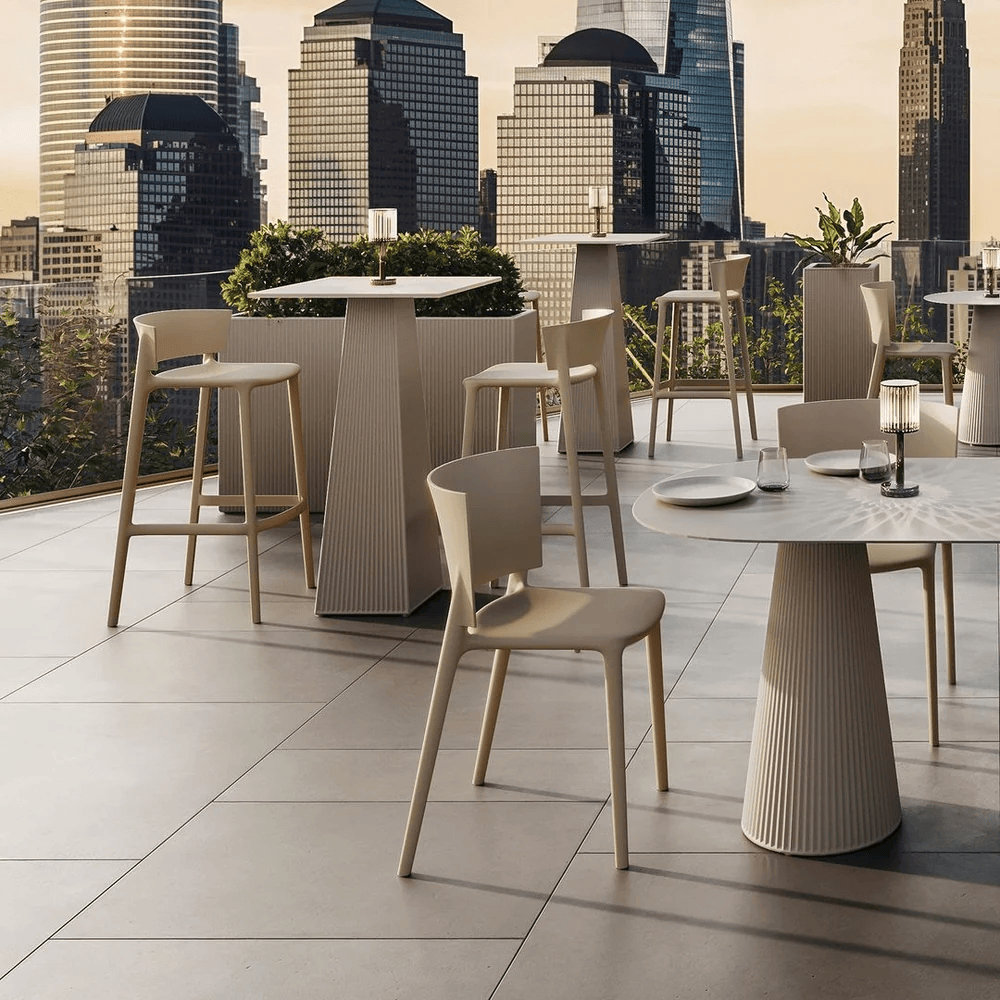 Africa Patio Bar Stool, Ecru, 26"