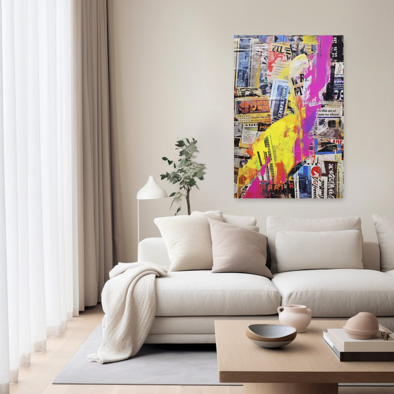 Vivid Urban Layers Abstract Bold Colorful Urban Wall Art Print 1 Piece Wrapped Canvas Wall Art, 152.4cm H x 101.6cm W