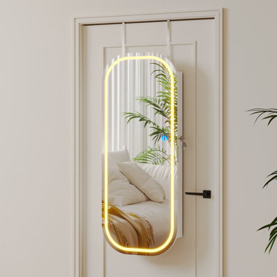 Armoire à bijoux arquée 15,7 pi avec miroir pleine longueur à DEL