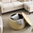 Round Storage Ottoman, 2 in 1 Function, Work as End table and Ottoman-1403322077