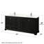 Ensemble de meuble-lavabo double autoportant 80 po avec plateau en quartz Deborah-98208308-98208311-98208312