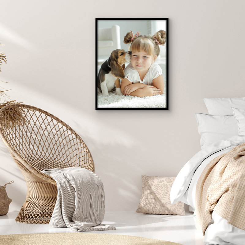 Americanflat Poster Frame - Polished Plexiglass - Slim Molding - Hanging Hardware, Black, 22"W x 28"H