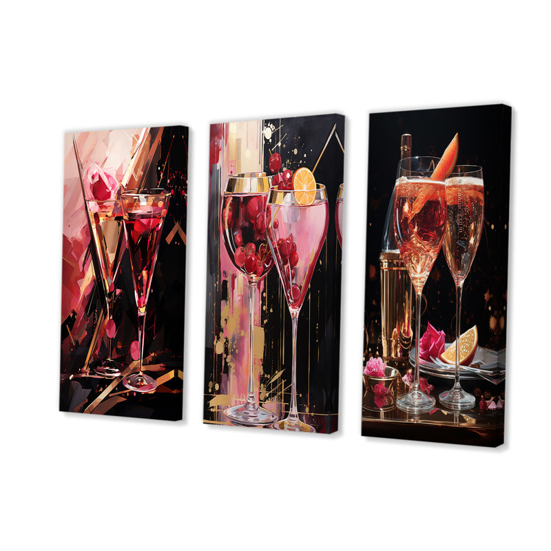 Kir Royale Radiance Cocktail, H 28 po x l 36 po, Toile tendue