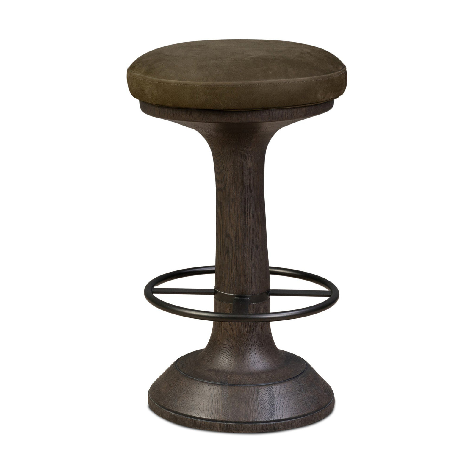 27" Swivel Bar Stool, Nubuck Olive