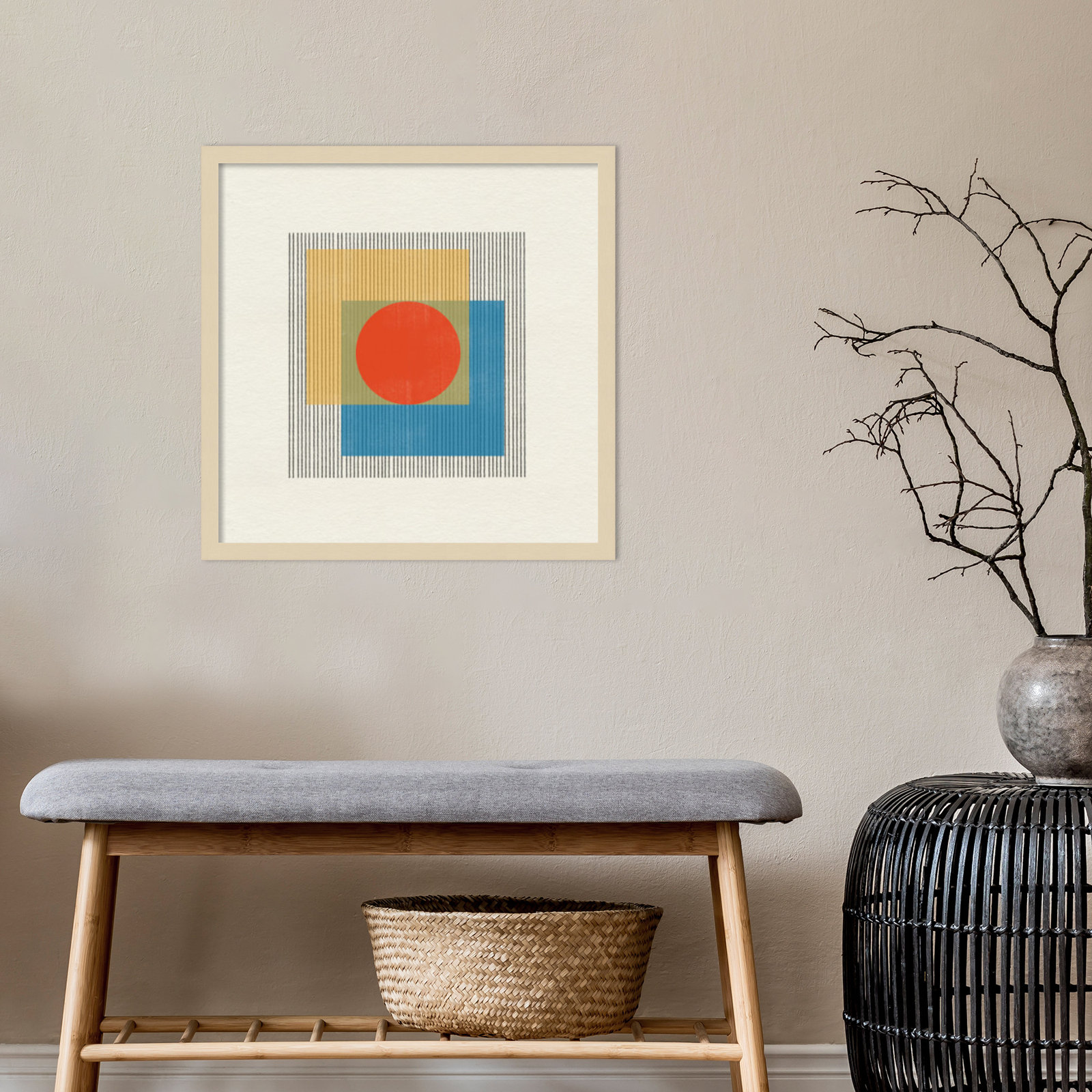 Midcentury Modern Object No 3 by Miuus, Brown, 21" H x 21" W x 1" D