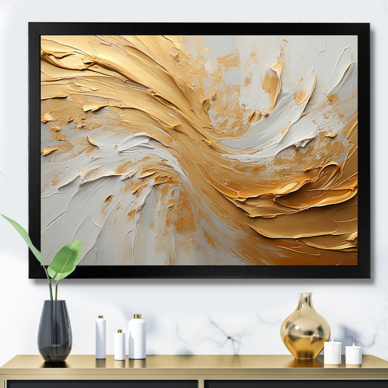 Earley - Abstract Shapes Wall Art, Black Single Picture Framed, 24" H x 32" W x 1" D