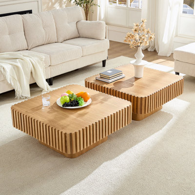 Ensemble de 2 pièces de table basse carrée 31,5 pouces Handcraft