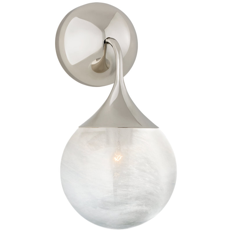 AERIN Cristol Small Single Sconce, Polished Nickel