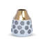 Vase en céramique: bordure dorée, fleurs fraîches et fausses-1312770523