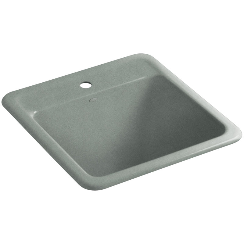 Park Falls 22" L x 21" W Service Sink, Basalt, 1 hole