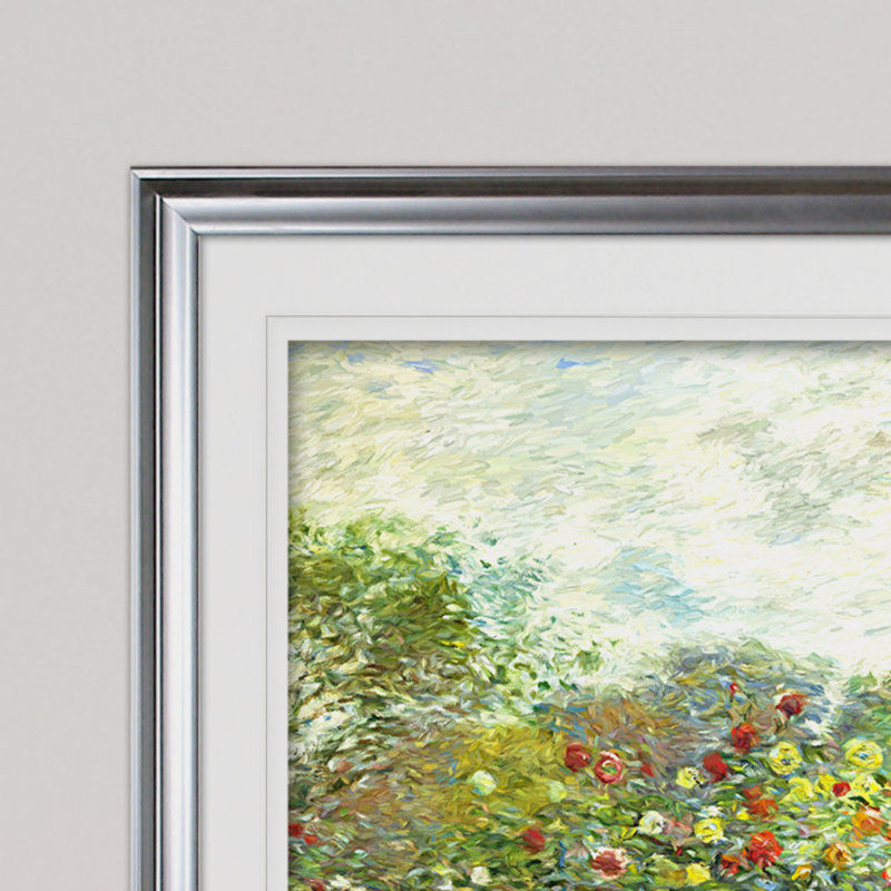 " The Artist Garden ", Silver Framed, White Mat, 28" H x 38" W x 1.5" D
