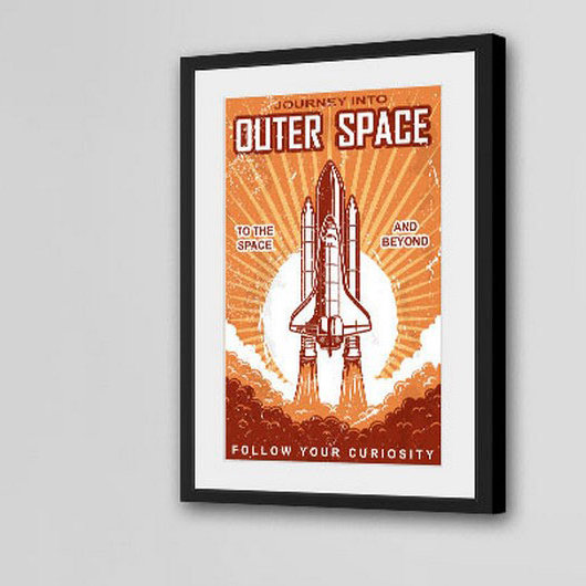 " Outer Space " by Marmont Hill, 24" H x 16" W x 1.5" D, White