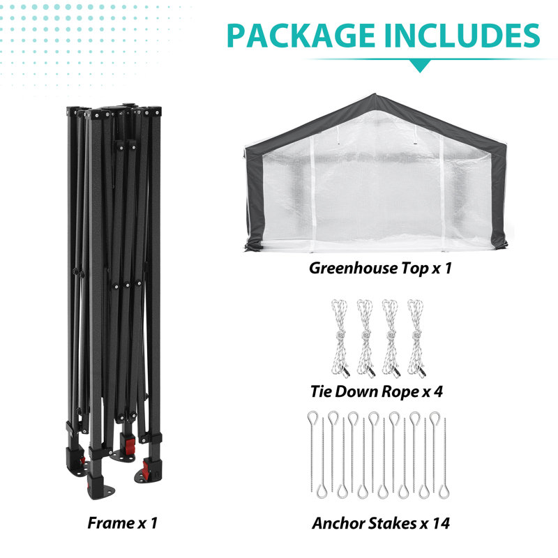 6' W x 8' D Hobby Greenhouse, White/Gray