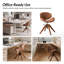 Chaise de bureau Oswina de style moderne du milieu du siècle, en tissu, avec structure en bois courbé et base pivotante.-131379007