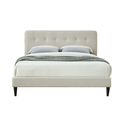 Queen Sized Upholstered Bed In A Box W/ USB