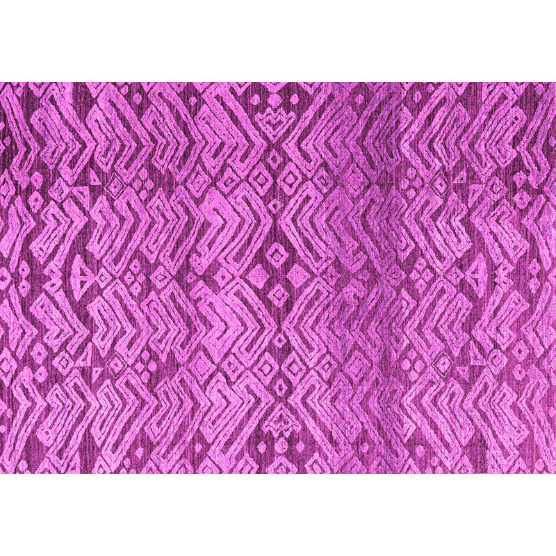 Tapis rose en laine tissé à la machine Baldock, Rectangle 2 pi x 4 pi