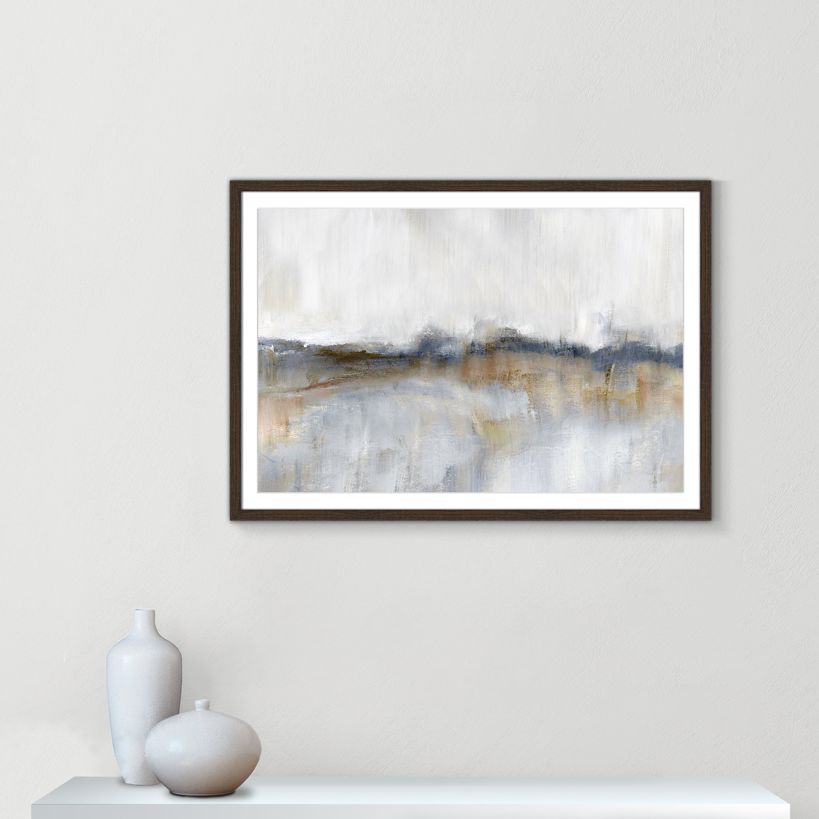 Autumnal Tide by Nan, 25.5" H x 35.5" W x 0.75" D, Walnut Framed