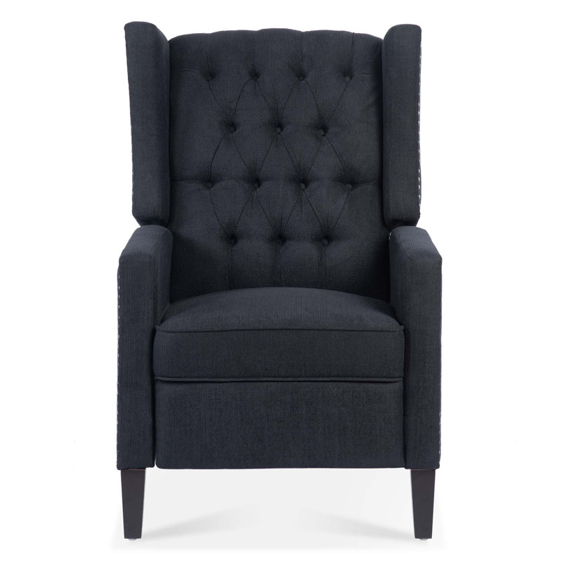 27.16" Wide Manual Wing Chair Recliner, Black