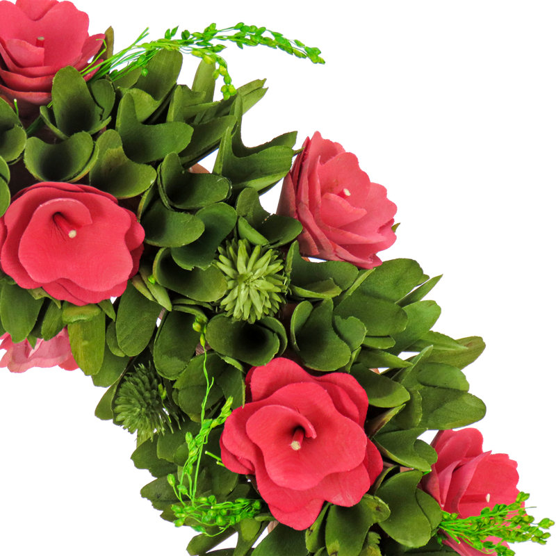 Couronne florale rose 18 po