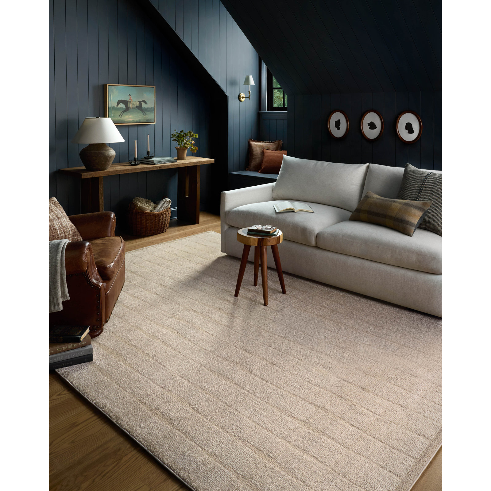 Chris Loves Julia x Loloi Calvin Ivory Oatmeal Rug, Round 7'10"