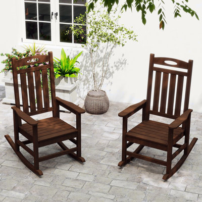 Ensemble de chaises berçantes d'extérieur pour 2 personnes, chaise berçante de patio en PEHD pour adultes, chaise berçante d'extérieur surdimensionnée pour pelouse
