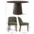 4 - Person Dining Table Sets With 52'' Solid Wood Round Table & 4 Upholstered Linen Chairs-1604943560