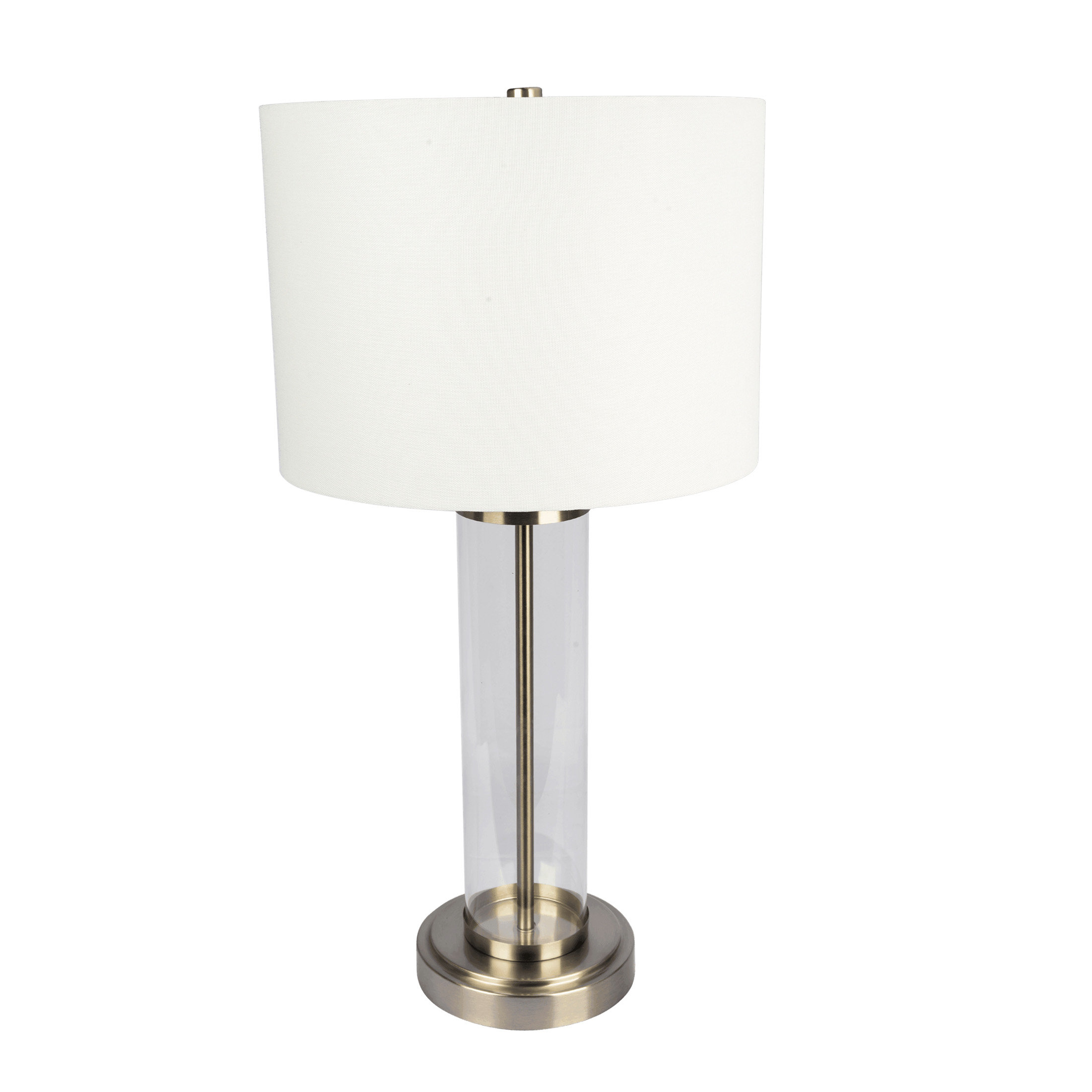 Hokku Designs Luna Brushed Nickel Table Lamp with On/Off Switch Clear ...