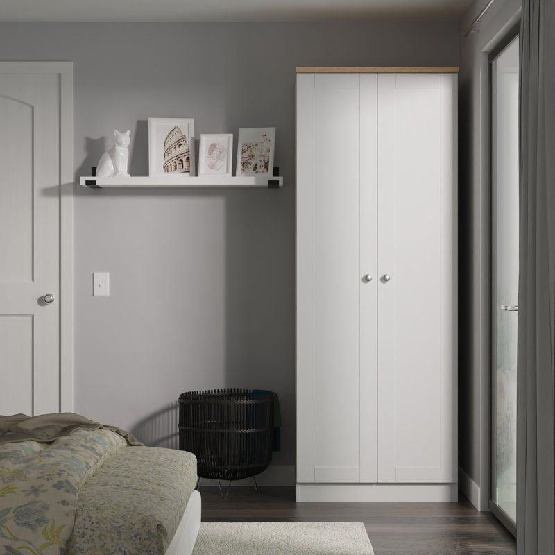 Agyen Manufactured Wood Wardrobe, Grey Ash