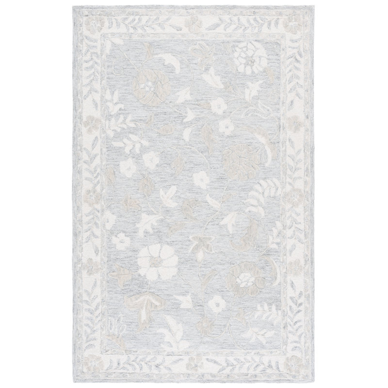 Metro 202 Hand Tufted 50% Wool; 30% Pet; 20% Cotton Floral Rug, Rectangle 8' x 10'