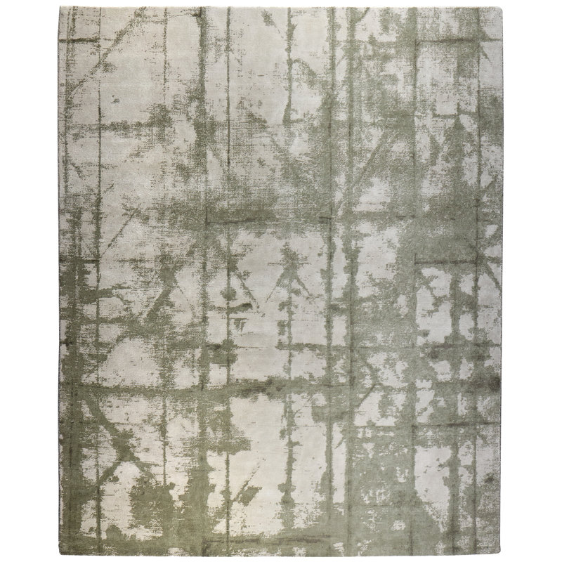 Livingston Modern Abstract Green Area Rug, Rectangle 2' x 3'