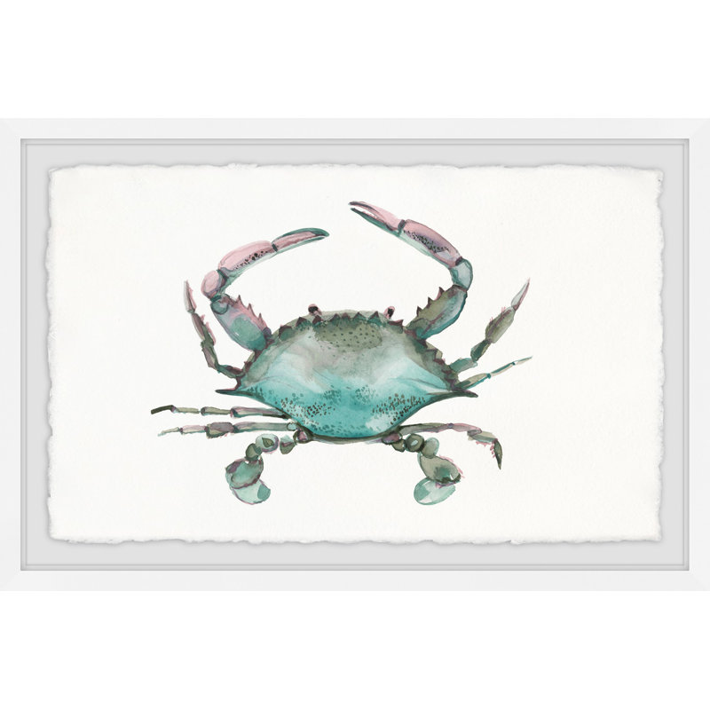 Pastel Crab - Single Picture Frame Painting, 61cm H x 91cm W 