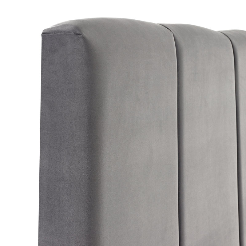 Hockenberry Upholstered Bed, Double (4'6), Plush Steel