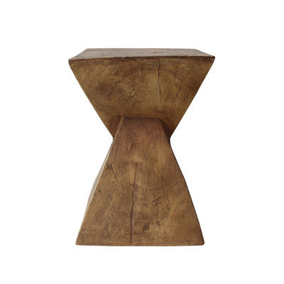 Tess Lightweight Concrete Side Table With Twisted Hourglass Design For Indoor And Outdoor Use, Durable And Stylish by Wrought Studio
