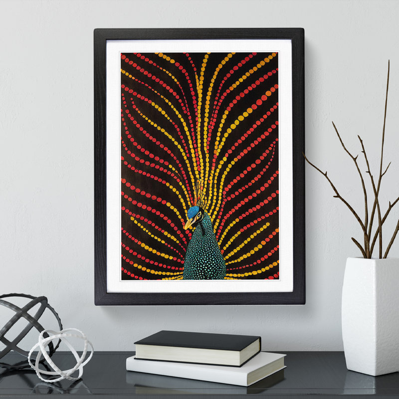Peacock Dreams - Single Picture Frame Print, Black Framed, 34cm H x 25cm W x 2cm D