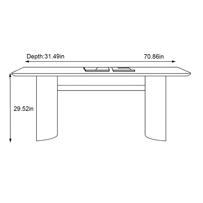 Table de salle à manger Superior, H 29,52 po x L 70,86 po x l 31,49 po