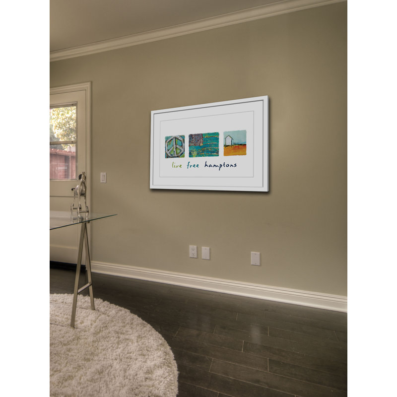 Live Free Hamptons 1 Piece Single Picture Frame Painting, 41 cm H x 61 cm W