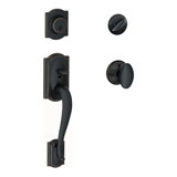 Camelot Handleset with Single Cylinder Deadbolt and Siena Door Knob and Rosette