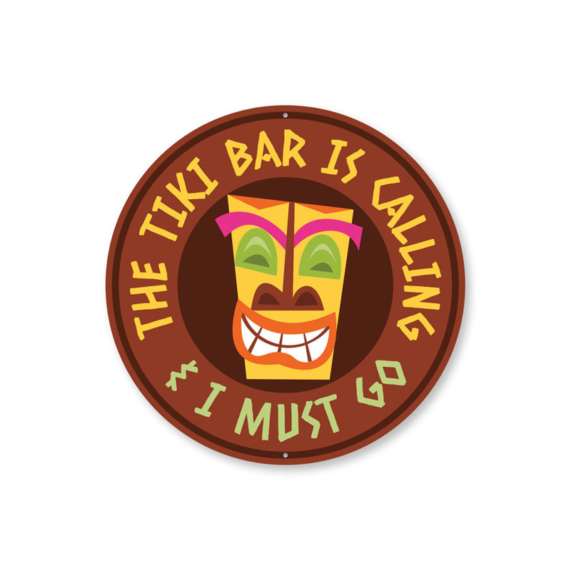 Le panneau Tiki Bar Calling Aluminium, H 12 po x l 12 po x P 0,04 po
