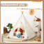 Maisonnette pour enfants Wilwolfter, tente de jeu pliable avec drapeaux colorés et lumières étoilées, tente de jeu d'intérieur pour filles et garçons