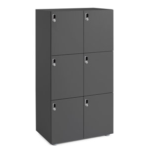 Casier Stash 6 portes, numérique, gris anthracite