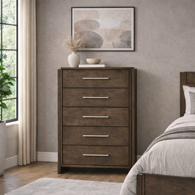 Adaire 35" W 5-Drawer Solid Wood Chest
