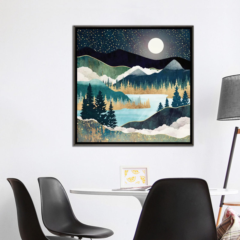 « star lake » par spacefrog designs-print, H 37 po x l 37 po x P 1,5 po, Toile encadrée de bois rustique foncé